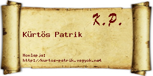 Kürtös Patrik névjegykártya
